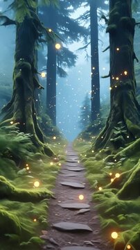 Epischer Fantasie-Wald mit mystischer Atmosph&auml;re und magischem Licht
