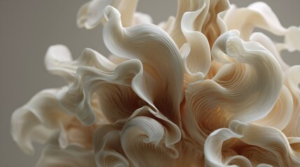 Abstract paper sculpture resembling mushroom or coral