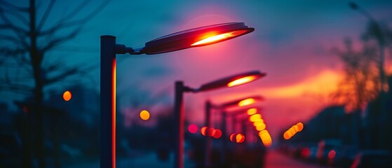 Street Lights at Sunset.