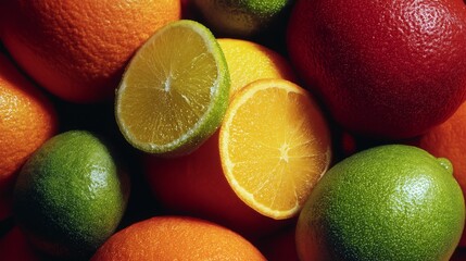A colorful assortment of citrus fruits