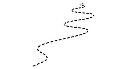 Obraz premium Winding Dashed Line Graphic Abstract Path Element Illustration for Visual Designs