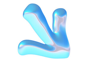 3d render of chrome k-pop shape y2k inspired