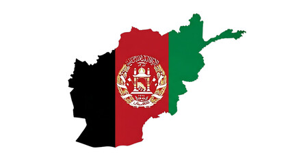 Afghanistan map outline with flag isolated on transparent background the map of afghanistan is a symbol of national identity and pride, representing the countrys history, culture, and aspirations