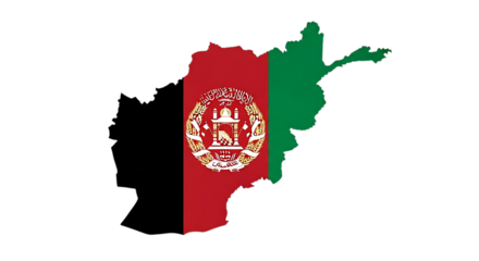 Afghanistan map outline with flag isolated on transparent background the map of afghanistan is a symbol of national identity and pride, representing the countrys history, culture, and aspirations