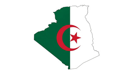 Algeria map outline with flag isolated on transparent background detailed vector map of algeria with national flag country shape isolated on transparent background vector illustration perfect for info