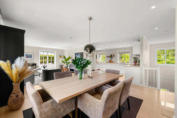 modern luxury dining room interior, 3d render