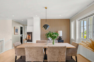 modern luxury dining room interior, 3d render