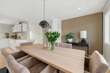 modern luxury dining room interior, 3d render