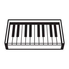 Fototapeta premium Keyboard illustration isolated on white background featuring piano keys, representing music, musical instruments, and the art of playing keyboard for creative expression
