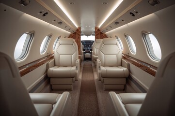 Obraz premium Close-up view of an opulent personal aircraft interior