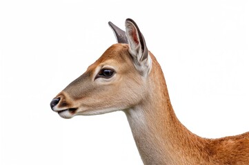 Obraz premium Adorable fawn on a plain white background