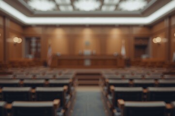 Blurred courtroom setting with elegant bokeh