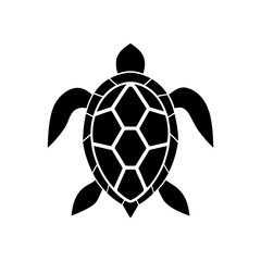 Obraz premium Black turtle graphic drawing on transparent background silhouette