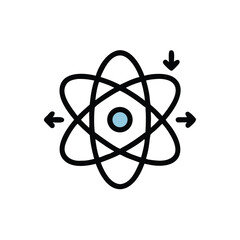 atom icon isolated on white