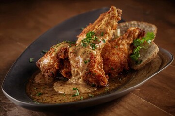 Crunchy Chicken Wings Coated with Luxurious Truffle Cream