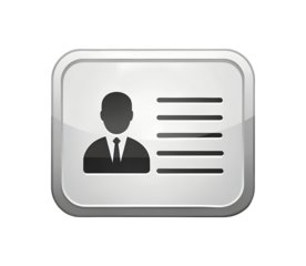 Contact Information Icon with Person and Lines on transparent background