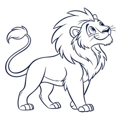 Majestic lion standing proud animal mammal