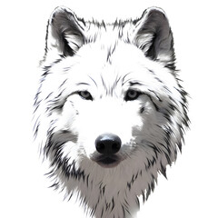 Illustration of wolf head isolated on white background