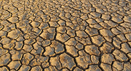 Cracked dry earth texture with geometric patterns