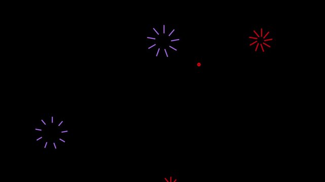 Festive firework background animation with colorful celebration