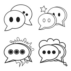 set of cartoon speech bubbles