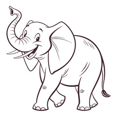 Happy cartoon elephant walking animal mammal