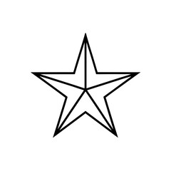 Obraz premium Outlined five pointed star art on transparent background