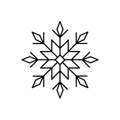 Obraz premium Simple snowflake line drawing on transparent background
