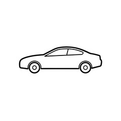 Fototapeta premium Outline drawing of a car side on transparent background