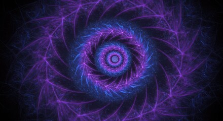 Intricate purple and blue fractal spiral with glowing energy details