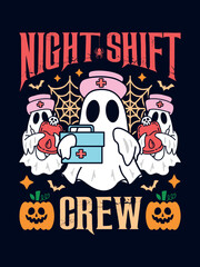 Night Shift Crew Halloween T-shirt Design