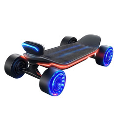 Futuristic electric skateboard with neon lights design