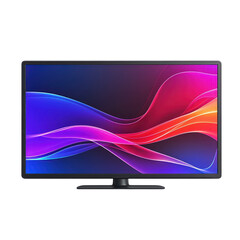 Modern flat screen television displays vibrant artwork