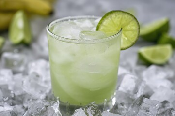 Chilled Rum Cocktail with a Zesty Lime Twist