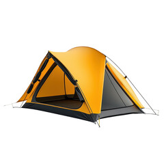 Yellow camping tent view
