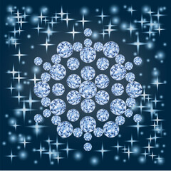 Diamond snowflake vip card, vector illustration