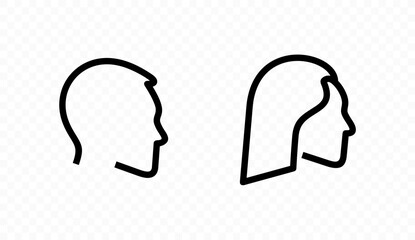 Man and woman head linear vector design