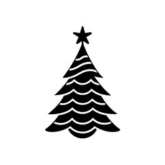 Obraz premium Silhouette of christmas tree on transparent background