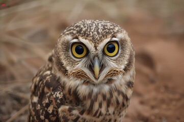 Obraz premium Athene cunicularia: The Burrowing Owl Species