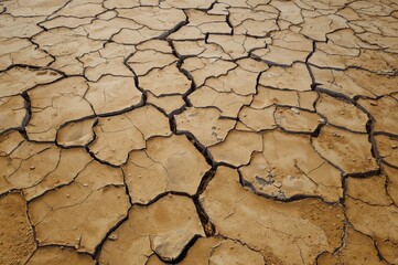 Cracked soil symbolizing climate change and land degradation. Surface texture.