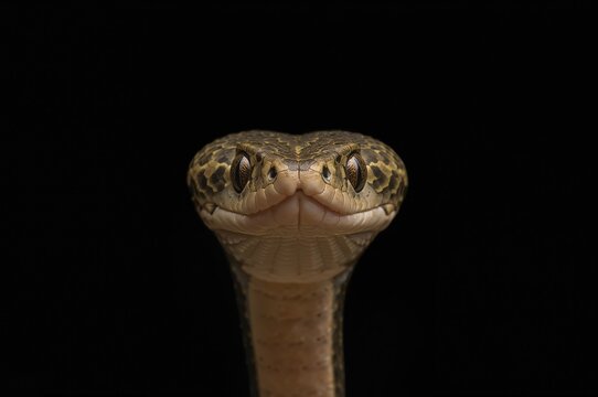 Close-up of a Candoia Carinata Snake's Head Against a Dark Background