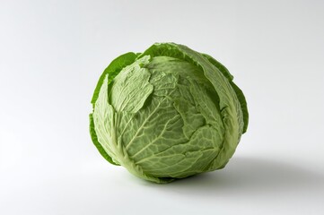 Fototapeta premium Green cabbage isolated against a white background