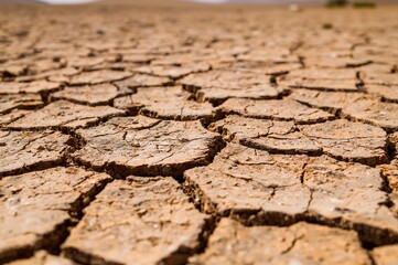 Obraz premium Detailed view of fractured soil surface