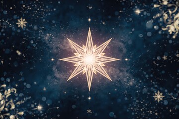 Golden star ornament for holiday celebration and decoration