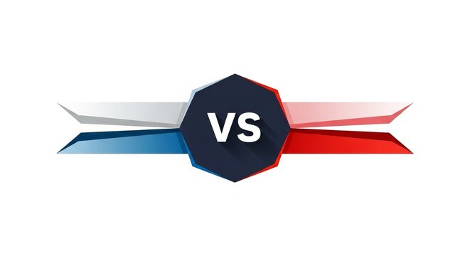 Dynamic Versus Battle Graphic with Vibrant Red and Blue, Perfect for Esports, Gaming, and Sports Competitions, Showdowns, and Contests of All Kinds