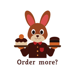 Belgian Hare Rabbit Vector Chocolate Factory Uniform Animal Clipart