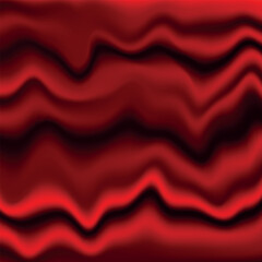 Silk red background. Abstract vector pattern with copy space. Liquid wave texture, smooth drapery wallpaper. Wedding fabric, satin. Wavy design for banner, card, postcard, backdrop.