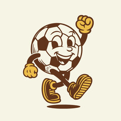 Retro Black and White Soccer Ball Mascot Vector Illustration

 
