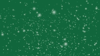 Snowfall, Falling Snow Animation Loop. Digitally generated falling snow loop animation over Green Screen