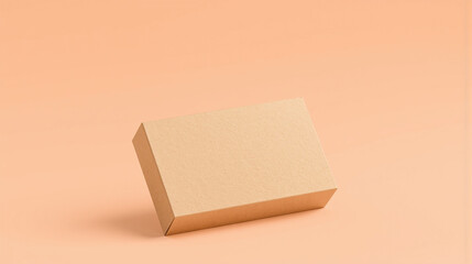 Small Kraft Card Box on Soft Peach Gradient